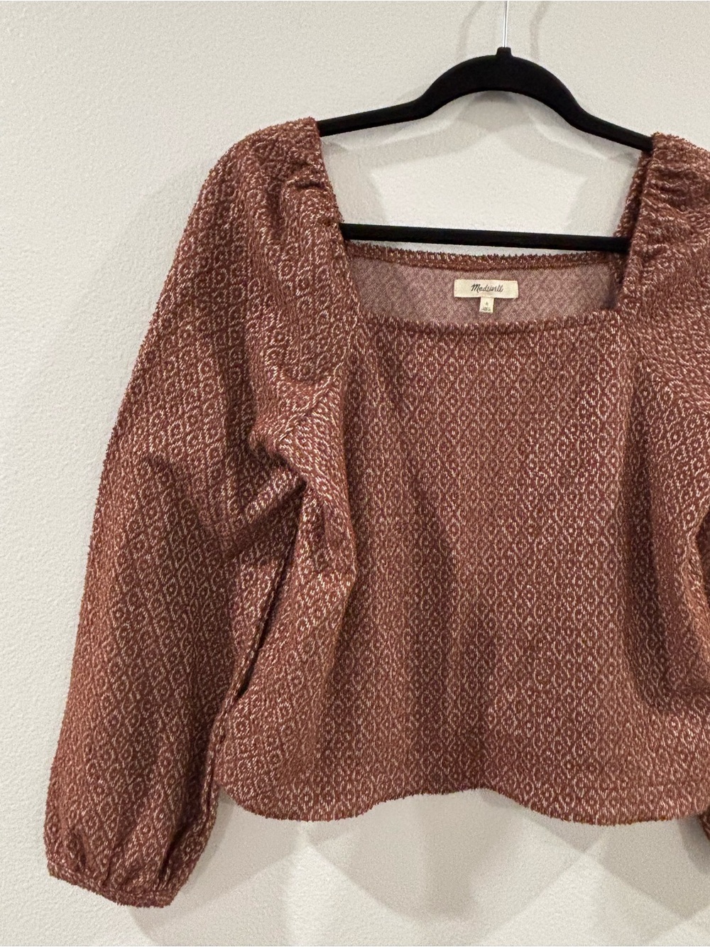 Madewell Brown Square-Neck Long Sleeve Knit Top - Picture 5 of 10